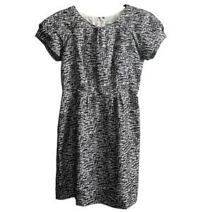 Banana republic Black and White Silk Textured Dress